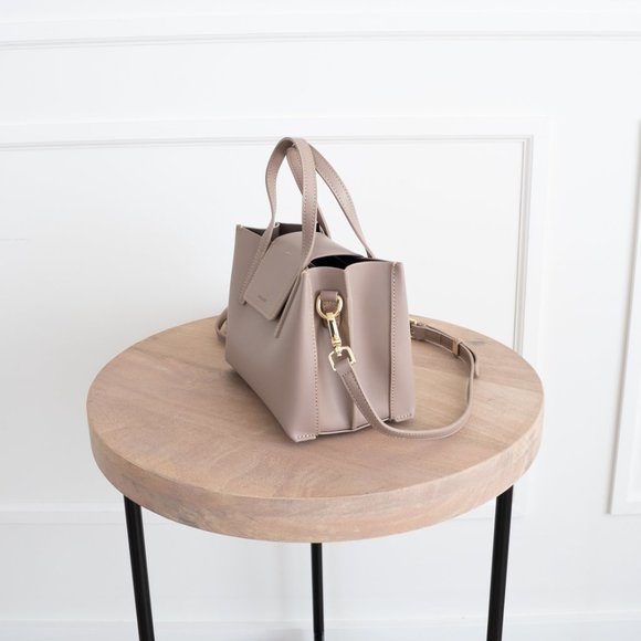 π Stella Mini Satchel Bag - Genuine Leather - Pale Rose - Picture 10 of 14